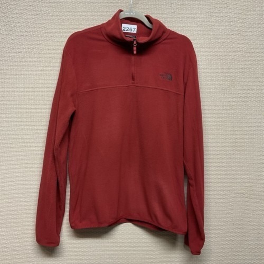 The North Face Dark Orange 1/4 Zip MockNeck Fleece Sweater Men M El Salvador